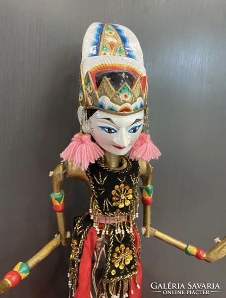 Vintage Indonéz kézzel készített 70 cm. magas Wayang Golek bot báb
