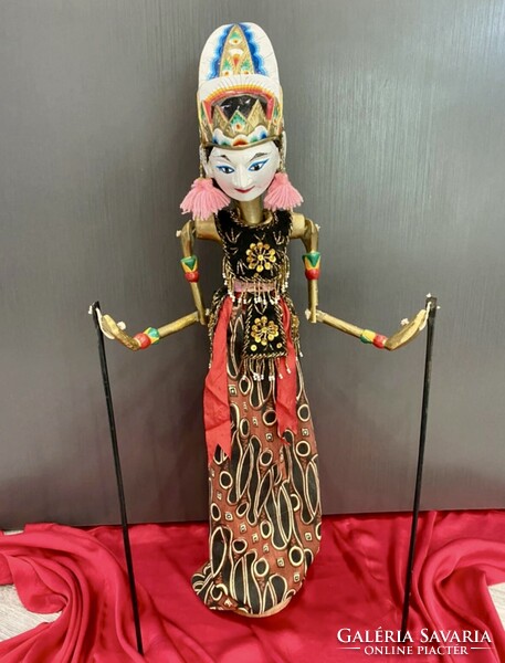 Vintage Indonéz kézzel készített 70 cm. magas Wayang Golek bot báb