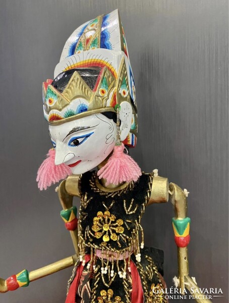 Vintage Indonéz kézzel készített 70 cm. magas Wayang Golek bot báb