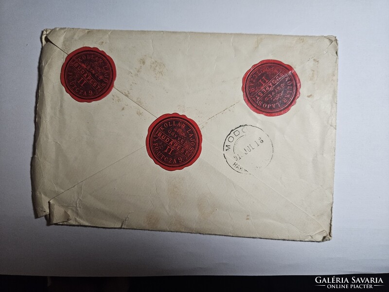 1915-ös 35  fillér+10 fillér hadisegély bélyeg ajánlott levélen Budapest