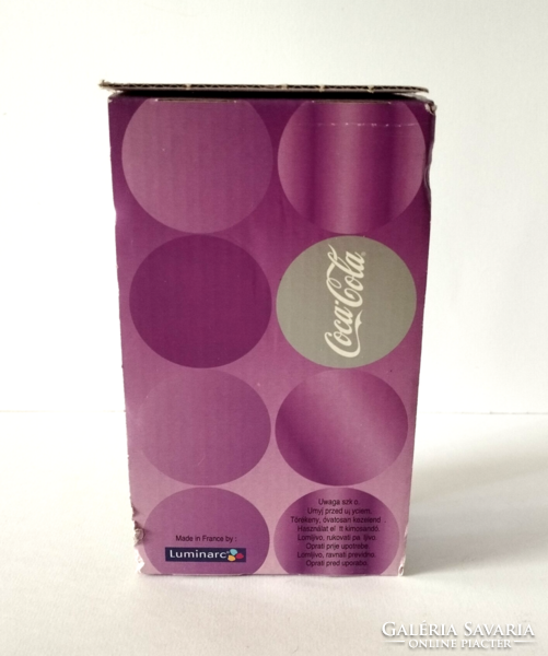 GYŰJTEMÉNYES 2008 FRANCIA COCA-COLA  LILA ÜVEG POHÁR SAJÁT BONTATLAN DOBOZÁBAN