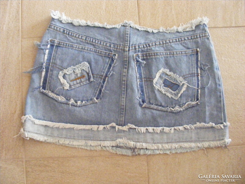 M-es női farmer mini alj, szoknya, újrahasznosított, handmade