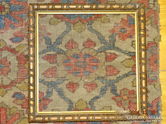 ANTIK ARANYOZOTT " ÖKÖRSZEMES " JELLEGŰ FA KERET KÉPKERET 30 x 30 CM