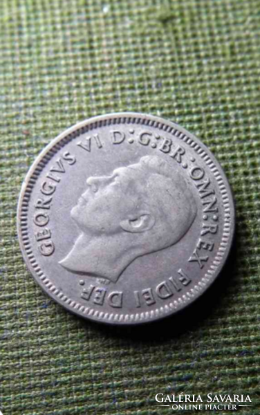 Ausztrál ezüst sixpence 1950.