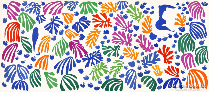 Henri Matisse A papagáj és a szirén reprodukció nyomat kép decoupage madár akt absztrakt természet