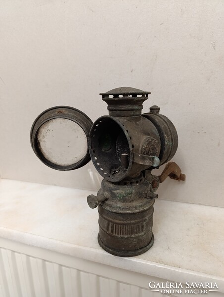 Antik bicikli lámpa Alte Fahrradlampe Bicycle Lamp karbid kerékpár gyűjtemény felújítandó 835 1568