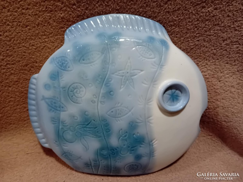 2501/7 Aquincum porcelán art deco aquazur mázas hal figura