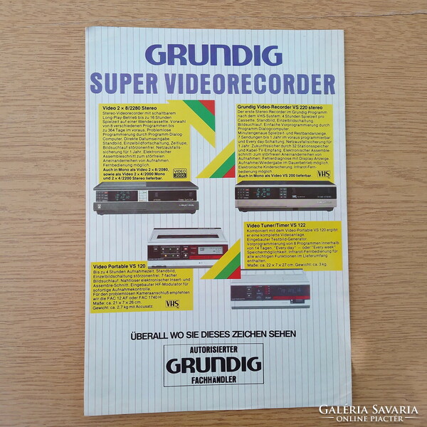 Retro Grundig Hi-Fi katalógus, prospektus (nagy méretű, német nyelvű)