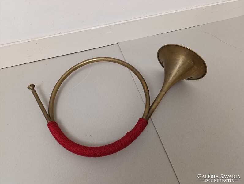 Antik trombita sárgaréz réz rézfúvós hangszer katona militari 890 1598