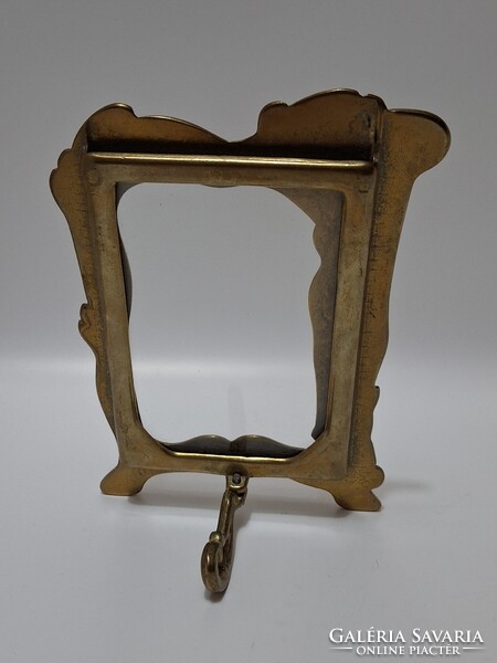 Vintage szecessziós asztali képkeret üveggel, 15 x 10 cm