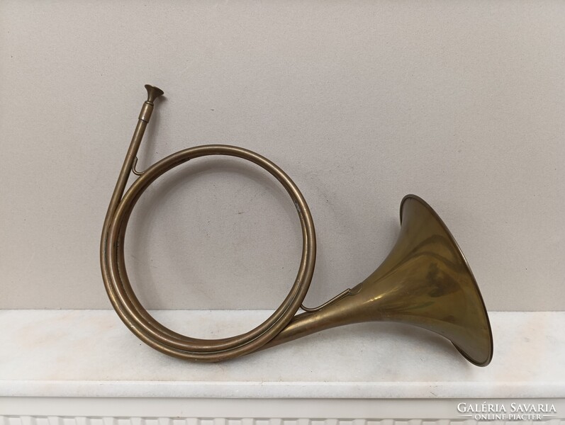 Antik trombita sárgaréz réz rézfúvós hangszer katona militari 888 1597