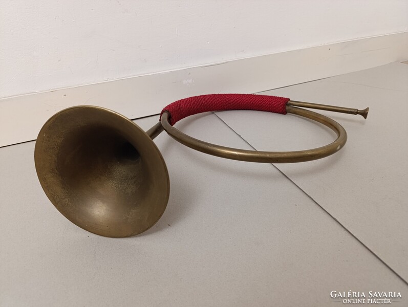 Antik trombita sárgaréz réz rézfúvós hangszer katona militari 890 1598