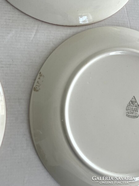 Retro, vintage 4db Kispest Gránit lapostányér, tányér