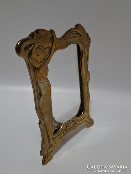 Vintage szecessziós asztali képkeret üveggel, 15 x 10 cm