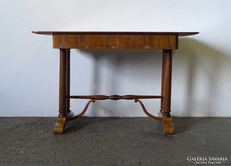 1U252 Antik Biedermeier cseresznyefa furnéros fiókos íróasztal 65 x 125 cm