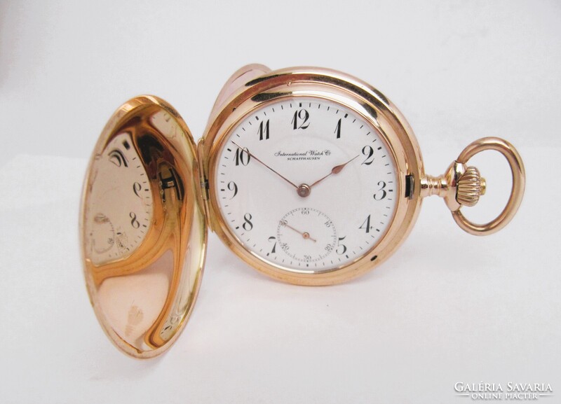 ANTIK , IWC SCHAFFHAUSEN ,14KARÁTOS ARANY,DUPLAFEDELŰ ZSEBÓRA,1915