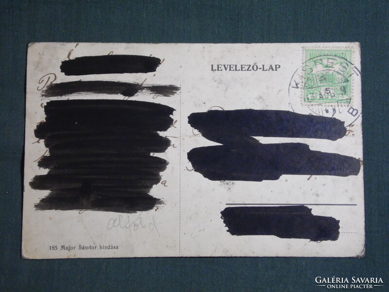 Képeslap,Budapest,Kispes Wekerle-telep, III. számú elemi iskola,temetkezési üzlet,Hungária ut,1913-