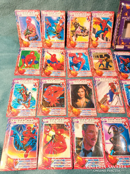 Extrém ritka 36 db Spiderman 2, Pókember 2 hologrammos kártyák teljes pakli dobozában.