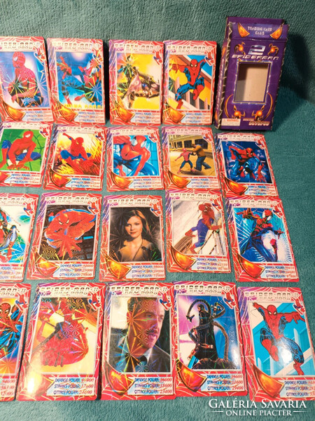Extrém ritka 36 db Spiderman 2, Pókember 2 hologrammos kártyák teljes pakli dobozában.
