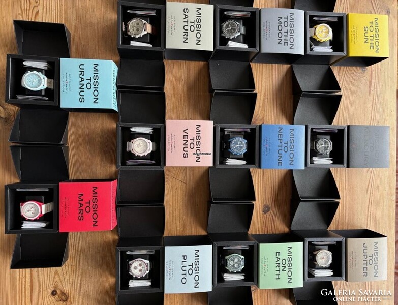 OMEGA karóra,Swatch Moonswatch Speedmaster óra + DOBOZ,összes modell,12 szín-bolygó