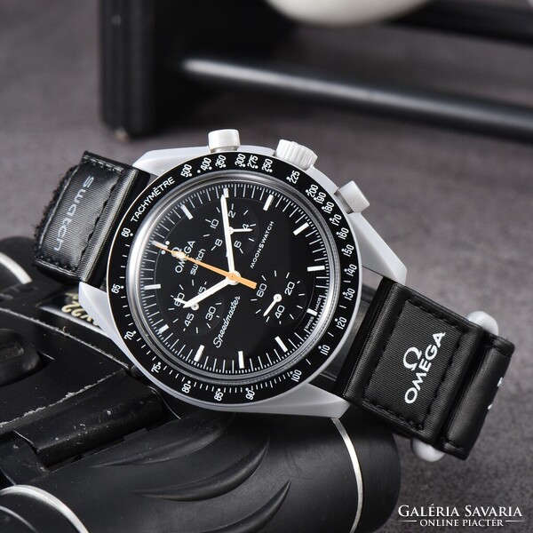 OMEGA karóra,Swatch Moonswatch Speedmaster óra + DOBOZ,összes modell,12 szín-bolygó
