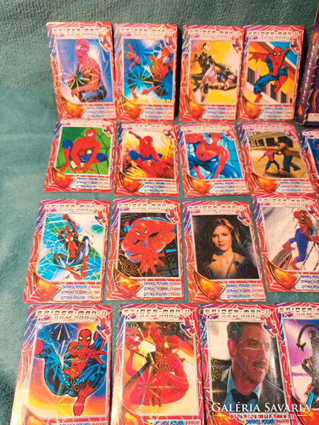 Extrém ritka 36 db Spiderman 2, Pókember 2 hologrammos kártyák teljes pakli dobozában.