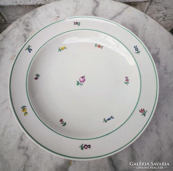 Antik Bécsi rózsàs vastag porcelán tàl sültes pecsenyés kínáló tàl.Altwien kézi festett! 1810-ből
