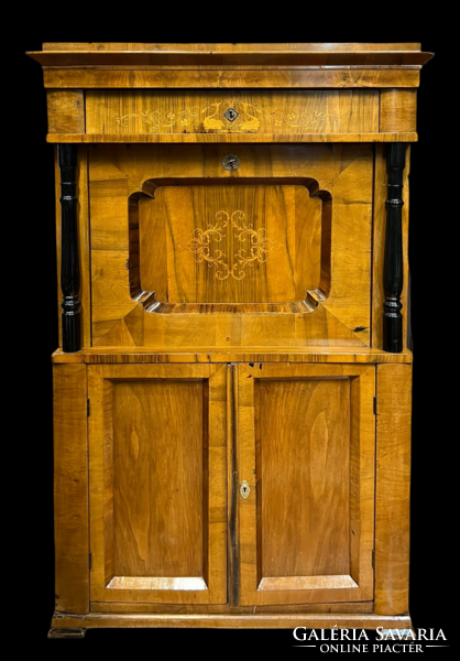 Intarziás biedermeier íróasztal szekreter írószekrény