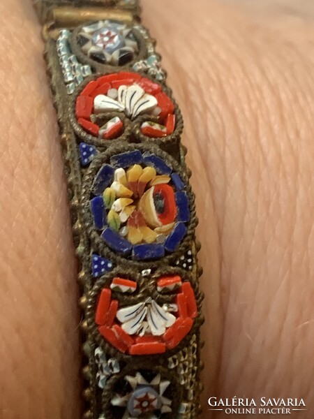 MILLEFIORI "MICROMOZAIK" karkötő-ajándék az 1900-as évekből Olaszországból