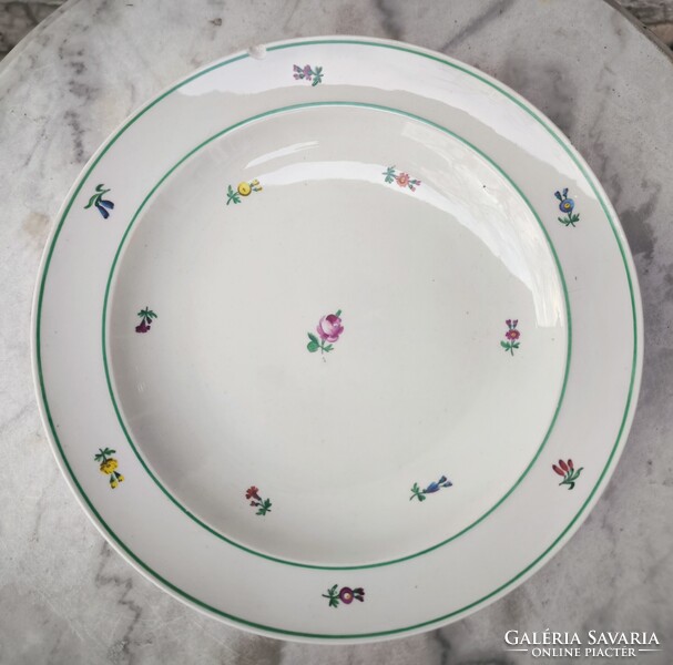 Antik Bécsi rózsàs vastag porcelán tàl sültes pecsenyés kínáló tàl.Altwien kézi festett! 1810-ből
