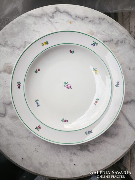 Antik Bécsi rózsàs vastag porcelán tàl sültes pecsenyés kínáló tàl.Altwien kézi festett! 1810-ből