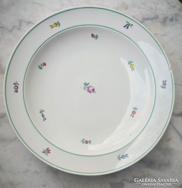 Antik Bécsi rózsàs vastag porcelán tàl sültes pecsenyés kínáló tàl.Altwien kézi festett! 1810-ből