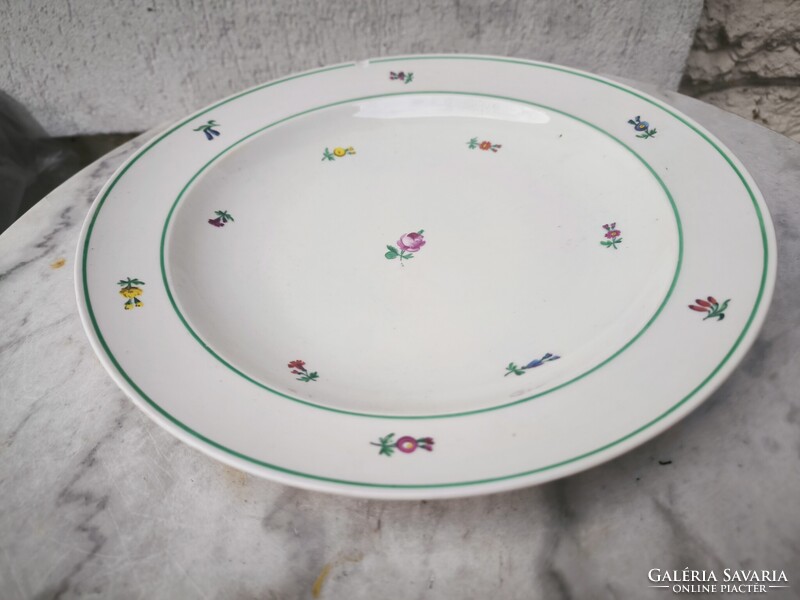 Antik Bécsi rózsàs vastag porcelán tàl sültes pecsenyés kínáló tàl.Altwien kézi festett! 1810-ből
