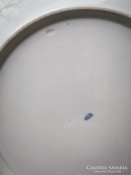 Antik Bécsi rózsàs vastag porcelán tàl sültes pecsenyés kínáló tàl.Altwien kézi festett! 1810-ből