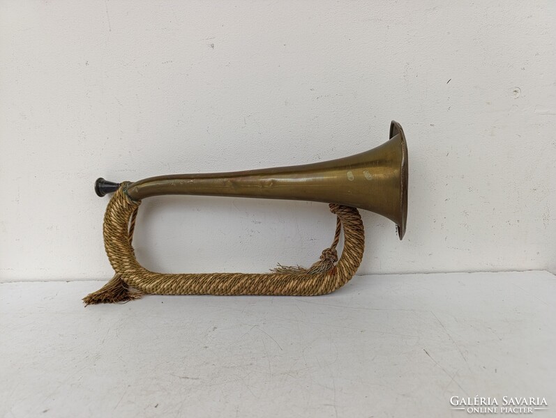 Antik trombita sárgaréz réz rézfúvós hangszer katona militari 620 1631