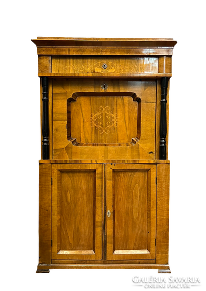 Intarziás biedermeier íróasztal szekreter írószekrény