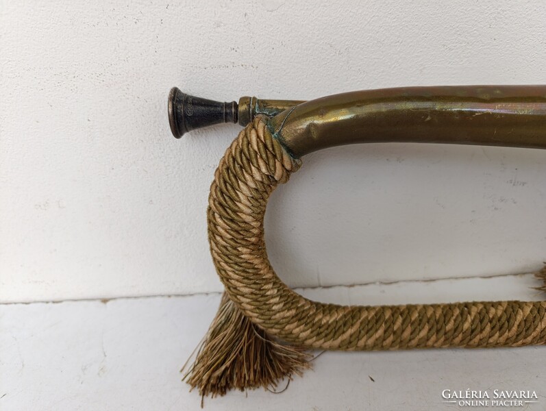 Antik trombita sárgaréz réz rézfúvós hangszer katona militari 620 1631