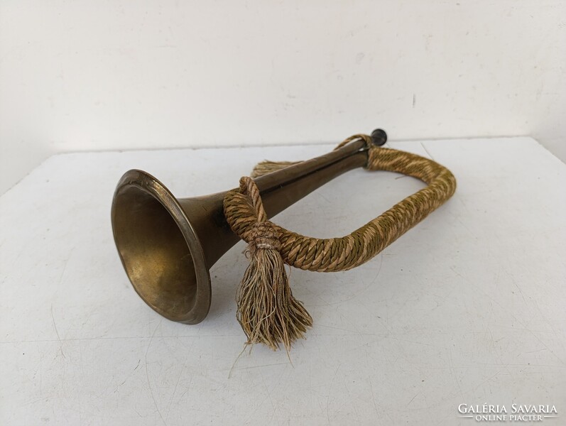 Antik trombita sárgaréz réz rézfúvós hangszer katona militari 620 1631