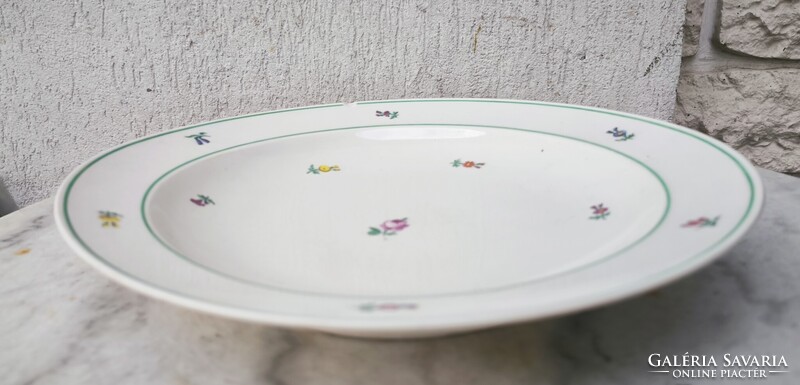 Antik Bécsi rózsàs vastag porcelán tàl sültes pecsenyés kínáló tàl.Altwien kézi festett! 1810-ből