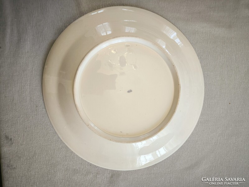 Antik Bécsi rózsàs vastag porcelán tàl sültes pecsenyés kínáló tàl.Altwien kézi festett! 1810-ből