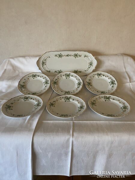 Hollóházi porcelán 6.szem. Szendvics/sütemény keszlet
