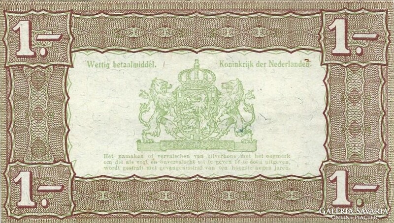1 gulden zilverbon 1938 Hollandia Gyönyörű 2.
