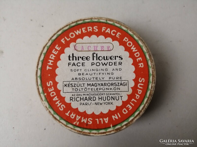 THREE FLOWERS FACE POWDER - RICHARD HUDNUT - MAGYAR GYÁRTMÁNY