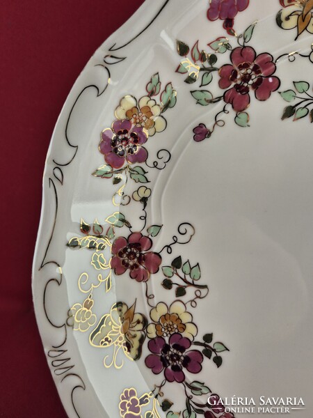 Zsolnay pillangó mintás kerek sültes tál #3