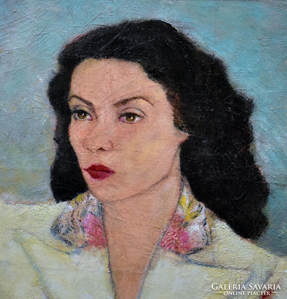 Vörös Géza (1897 - 1957) ART DECO HÖLGY PORTRÉJA 1930 körül