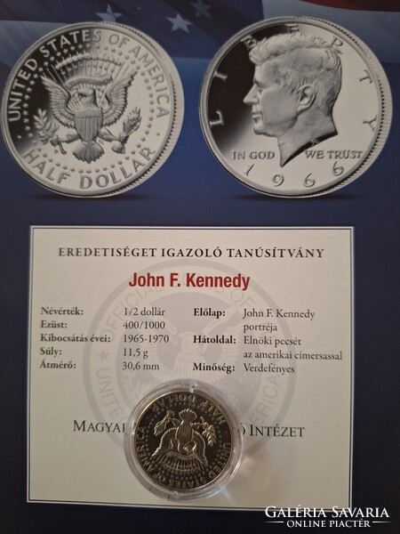 Kennedy ezüst fél dollár 1967 verdefényes
