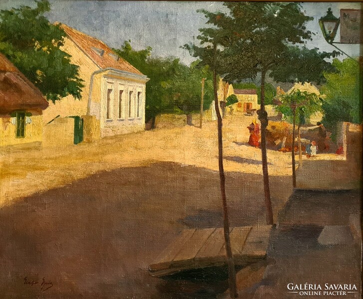 Glatter Gyula (1886 - 1927) : Napfényes utca (Szolnok?)