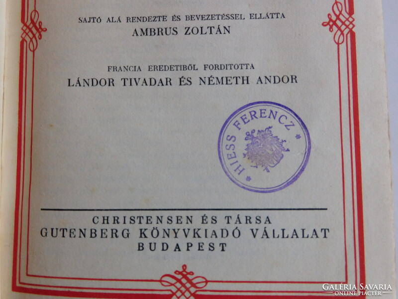 Antik könyv Beck Ö. Fülöp plakettel - Emile Zola: A zsákmámy