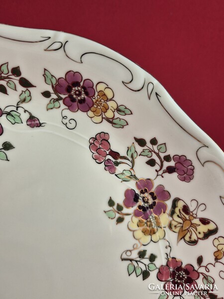 Zsolnay pillangó mintás kerek sültes tál #3