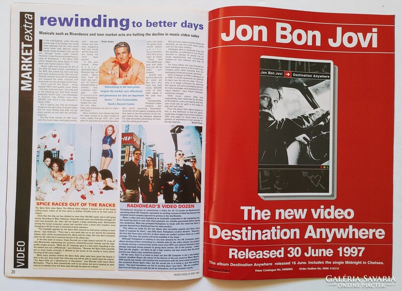 Music Week 1997/5/31 Sherly Crow Bunnymen Robbie Williams Sarah Brightman Friends Bon Jovi Quadropeh